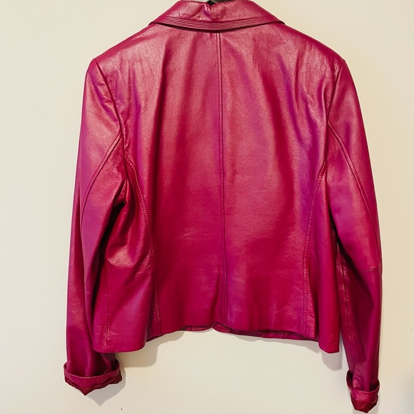 (Item no. 11) Red almost Burgundy Leather Jacket - Picture 2 of 2
